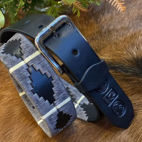 Black Leather Polo Belt #014