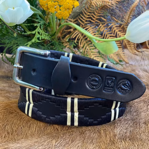 Black Leather Polo Belt #040