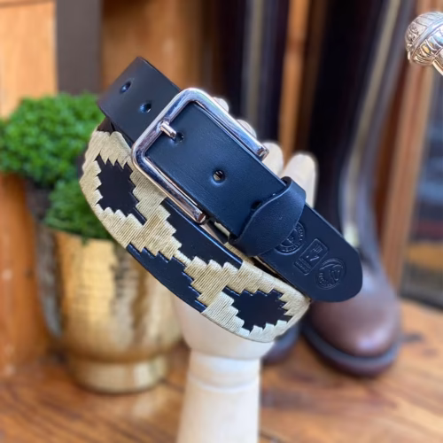 Black Leather Polo Belt #115