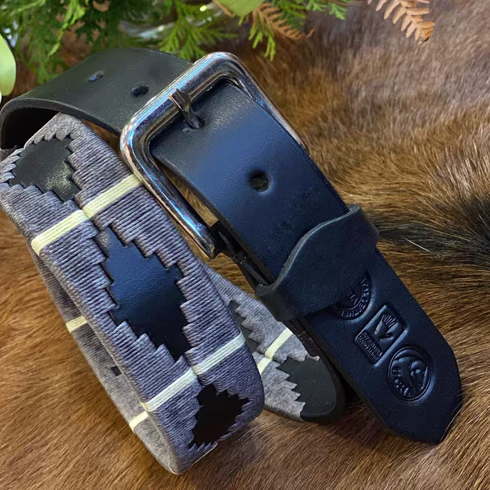 Black Leather Polo Belt #014