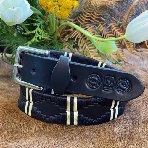 Black Leather Polo Belt #040