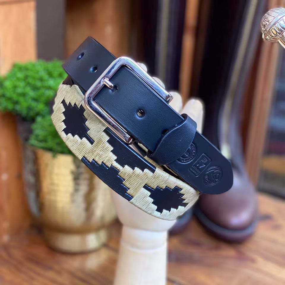 Black Leather Polo Belt #115