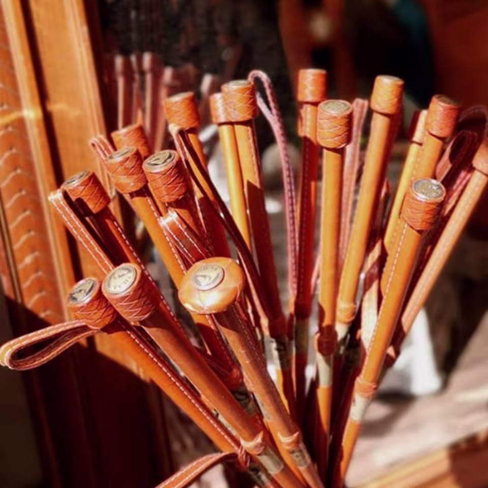 Whip leather mushroom english button