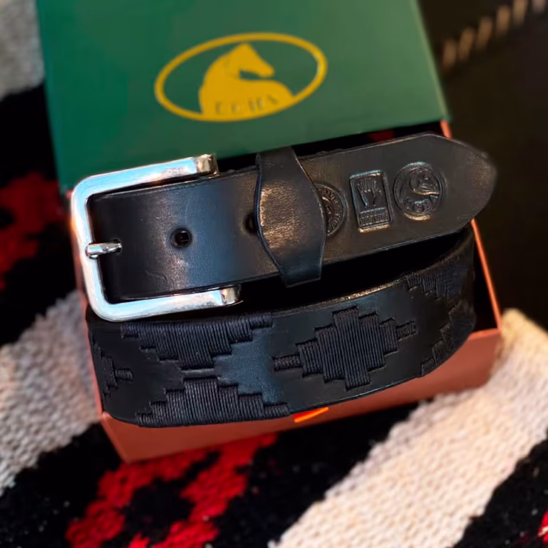 Black Leather Polo Belt #002