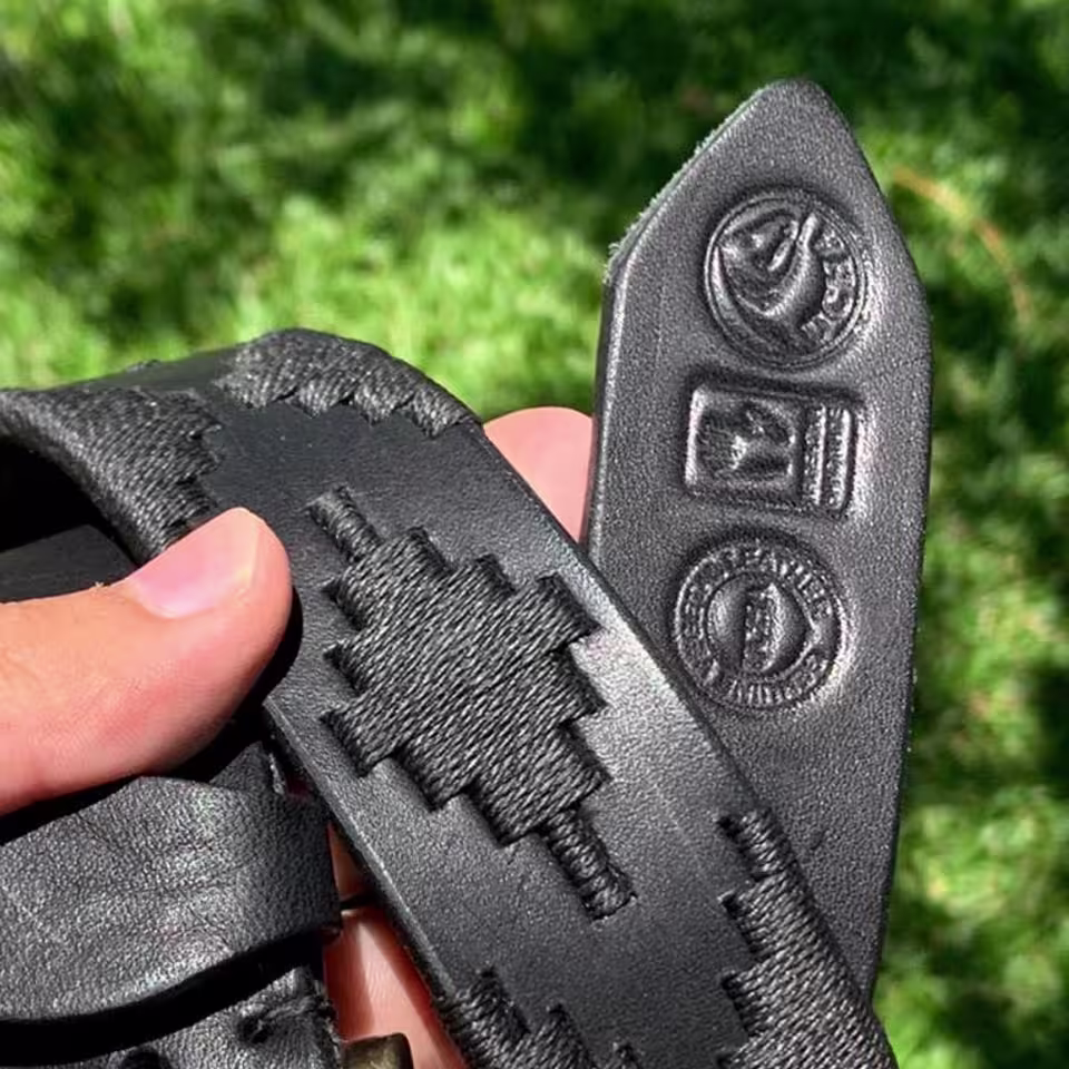 Black Leather Polo Belt #002