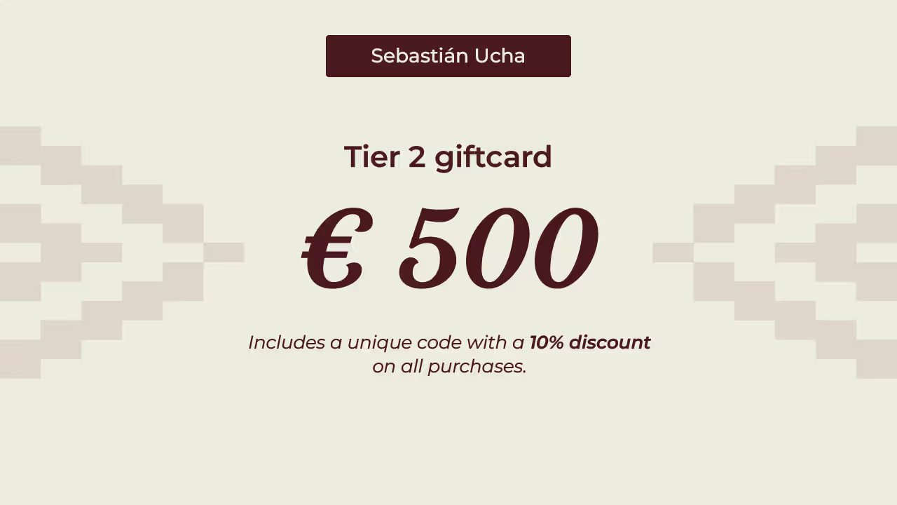 Sebastian Ucha € 500 giftcard