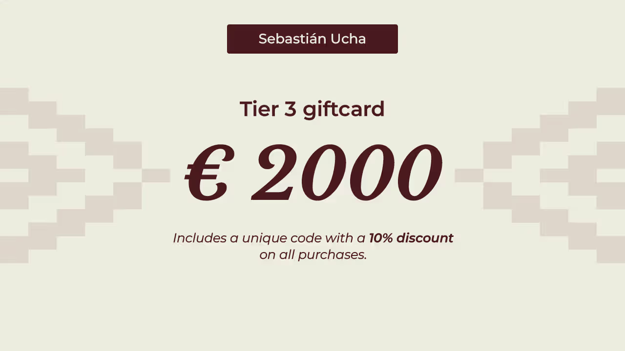 Sebastian Ucha € 2000 giftcard