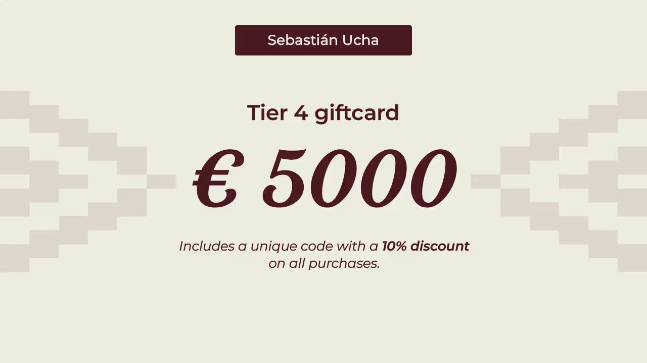 Sebastian Ucha € 5000 giftcard