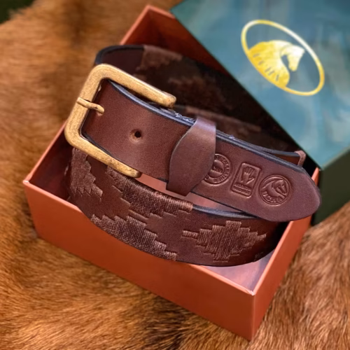 Havana Brown Leather Polo Belt #003