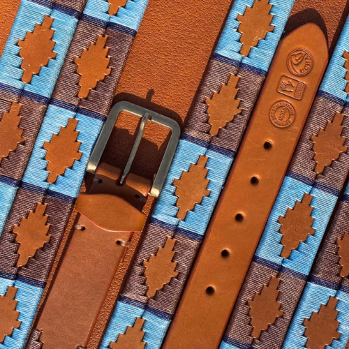 Havana Brown Leather Polo Belt #004