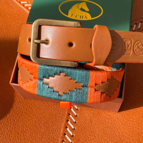 Havana Brown Leather Polo Belt #005
