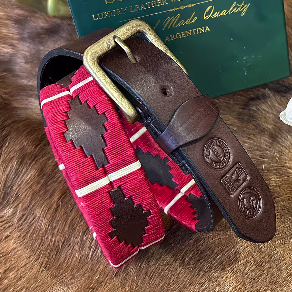 Havana Brown Leather Polo Belt #015
