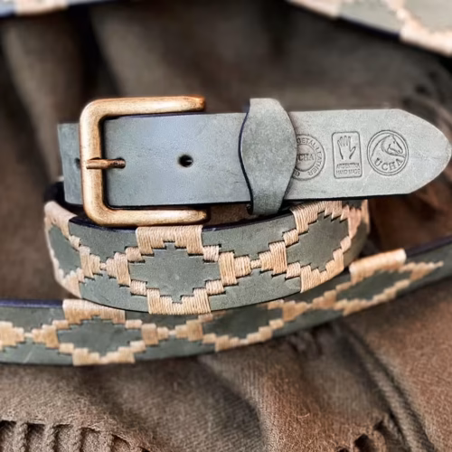 Green Leather Polo Belt #020