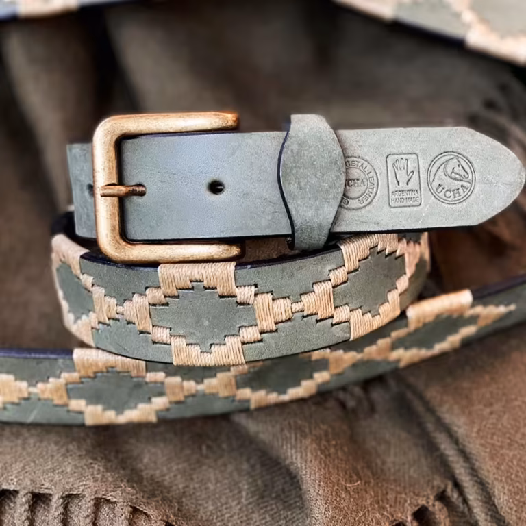Green Leather Polo Belt #020