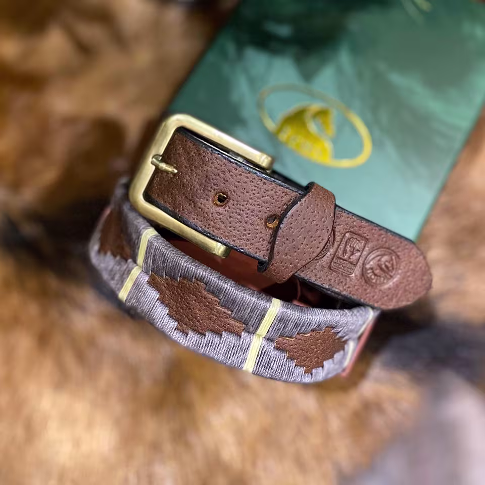 Havana Brown Leather Polo Belt #037