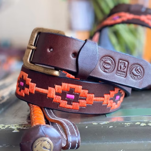 Havana Brown Leather Polo Belt #047