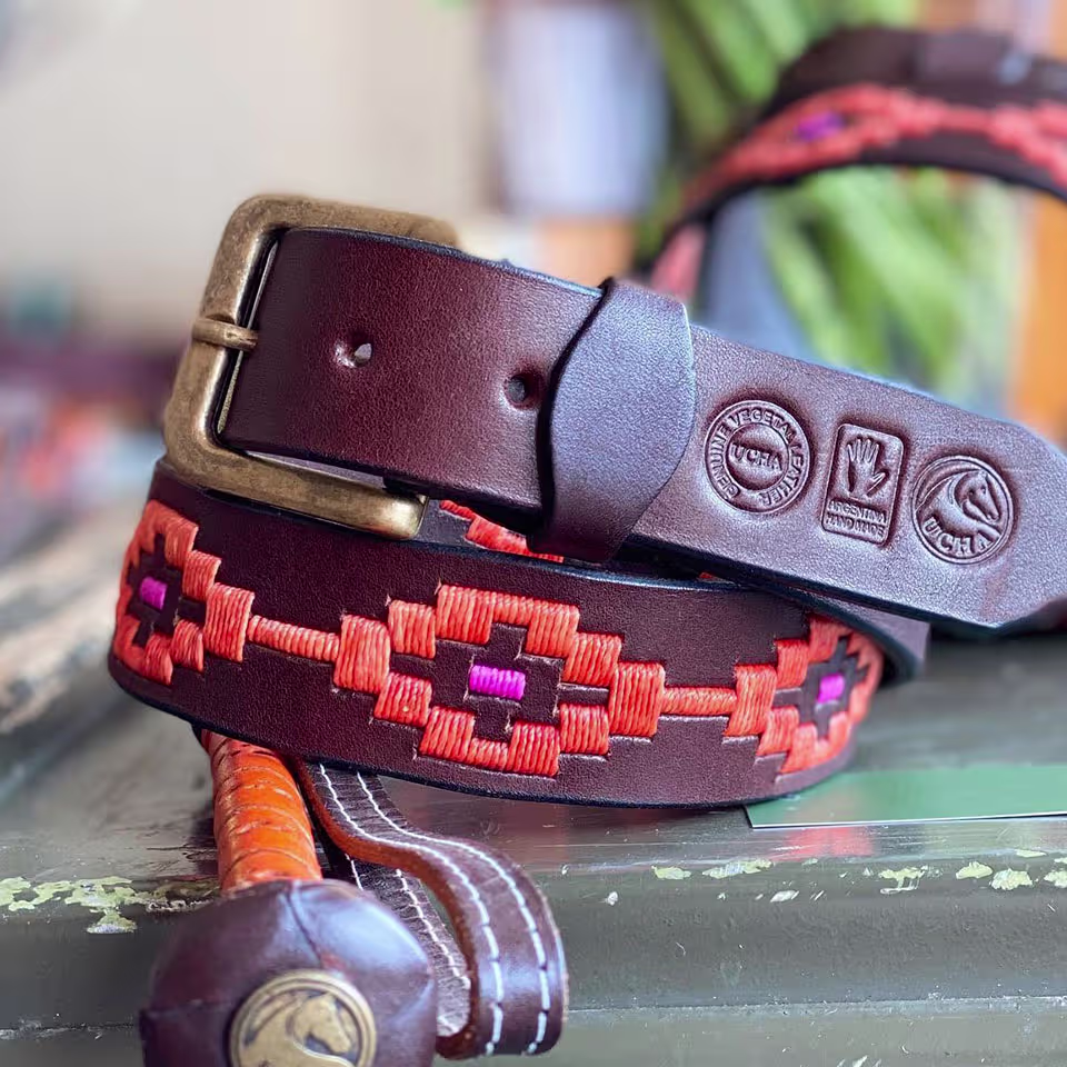 Havana Brown Leather Polo Belt #047