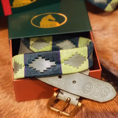 Green Leather Polo Belt #076