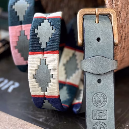 Green Leather Polo Belt #082