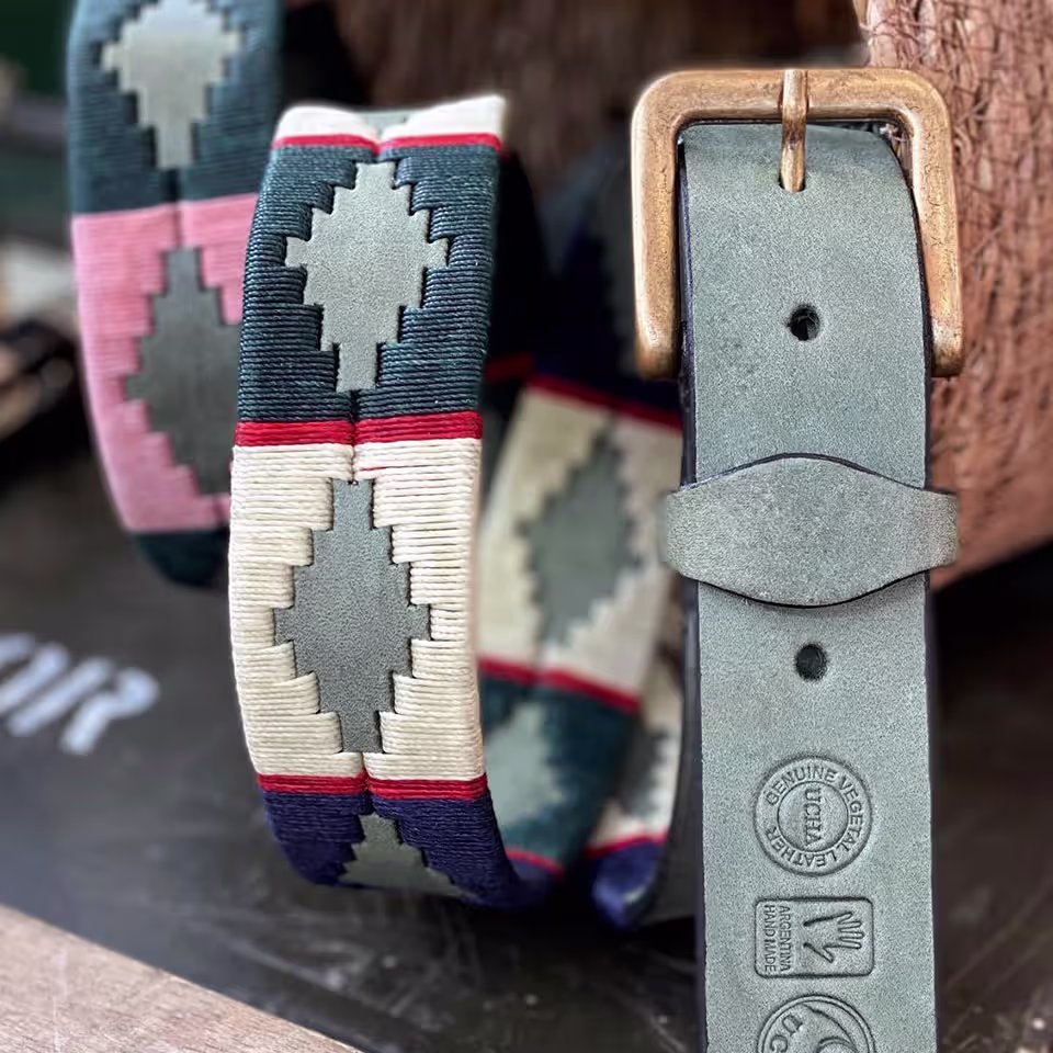 Green Leather Polo Belt #082