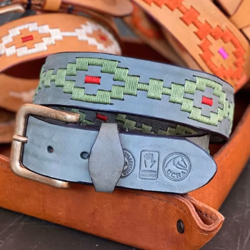 Green Leather Polo Belt #084