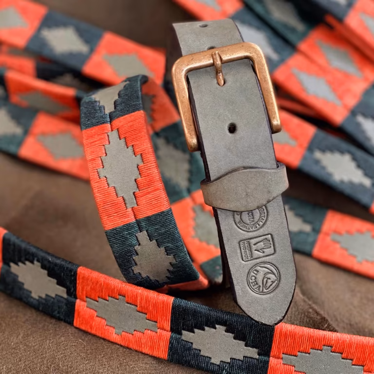 Havana Brown Leather Polo Belt #090