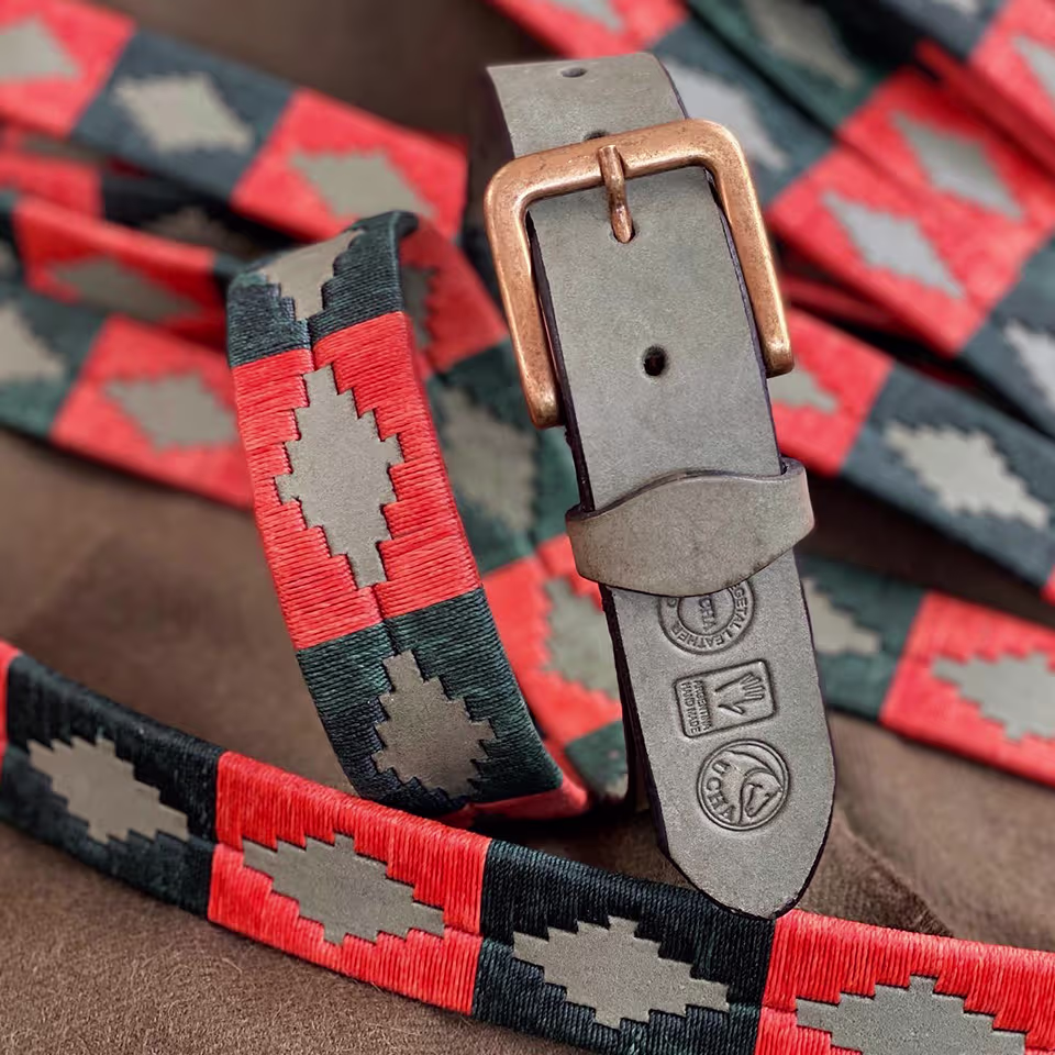Havana Brown Leather Polo Belt #090
