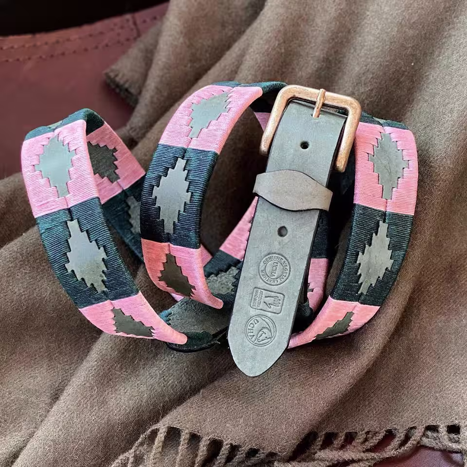 Green Leather Polo Belt #099