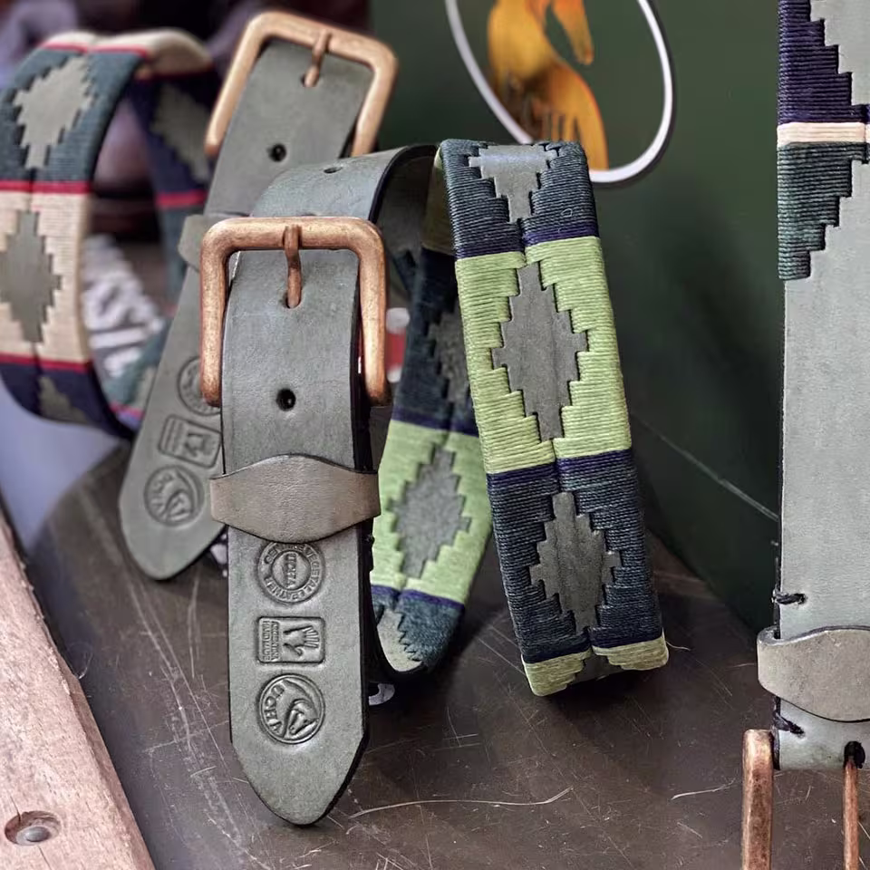Green Leather Polo Belt #102